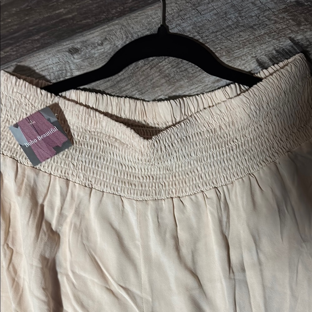 Cream Wide-Leg Ruffle Pants -NWT - Picture 8 of 13